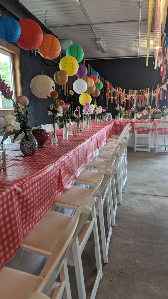 Private birthday event catering set up
